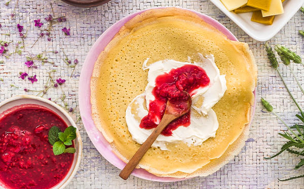 Crepa de ate de membrillo y quesos