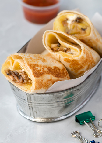 burritos de champiñones y queso