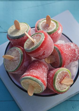 paletas de sandía con limón