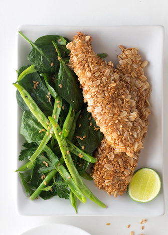 pescado empanizado con linaza
