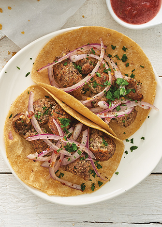 tacos de albóndigas de quinoa