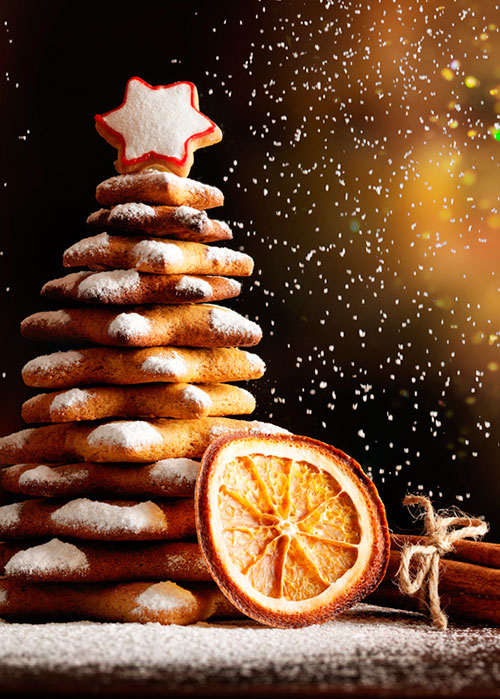 Centros de mesa para navidad y año nuevo: pinos de galleta