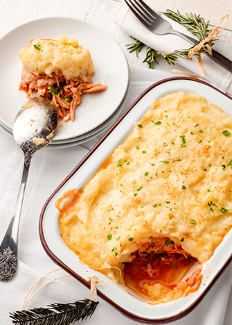 pastel de pavo con papas y queso parmesano