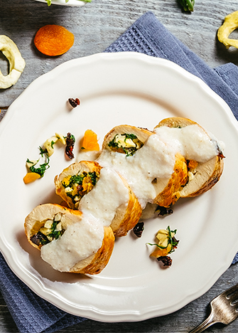 Pechuga rellena de romeritos