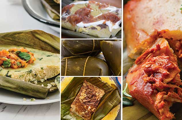 5 riquísimos tamales en hoja de plátano