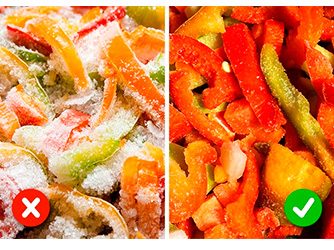 Cómo revisar la calidad de los alimentos: frutas y verduras congeladas