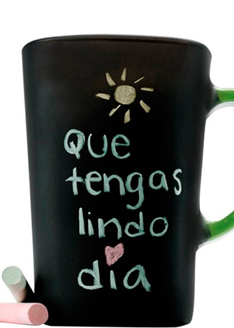 Ideas para decorar tazas con pintura de pizarrón