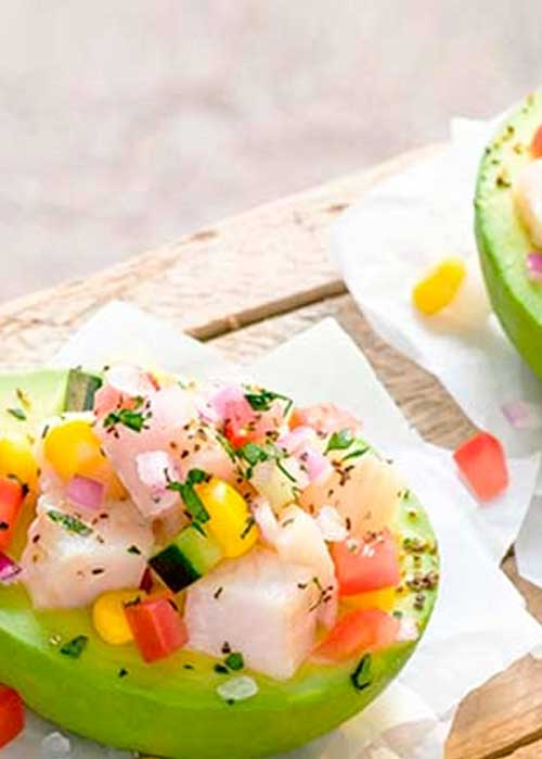 Recetas prácticas para vacaciones: aguacates rellenos de ceviche