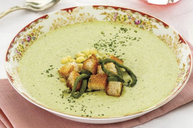 Arriba 62+ imagen receta crema de chile poblano con elote