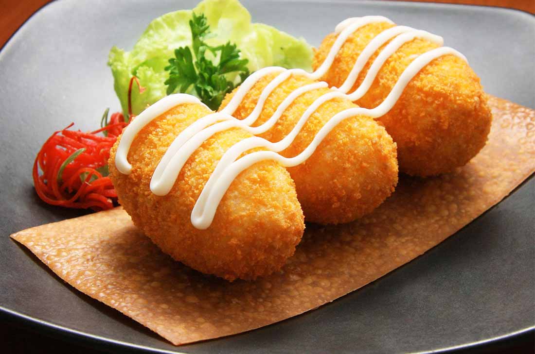 Croquetas de papa y jamón