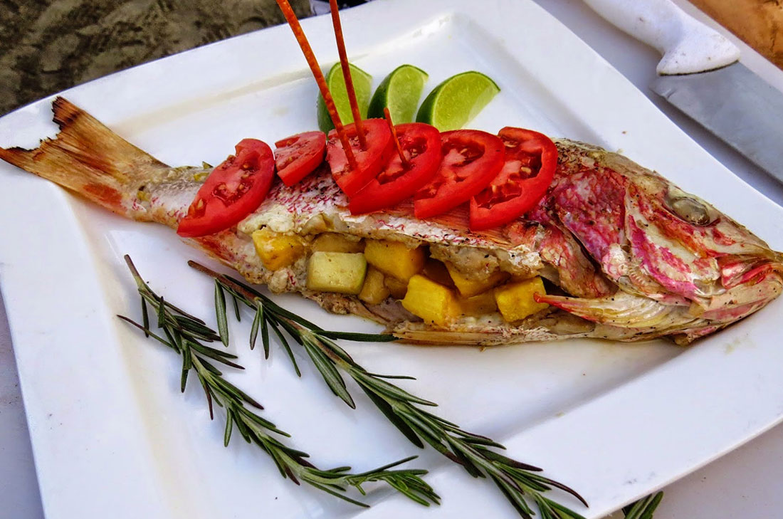 Receta de mojarra rellena de camarones