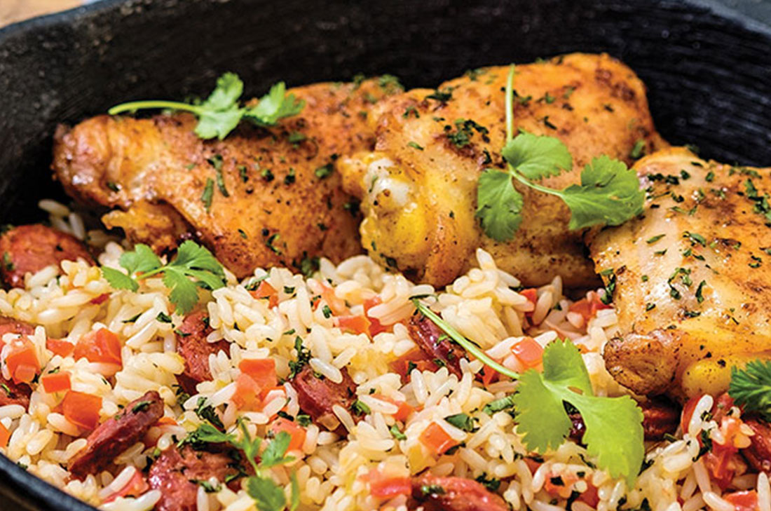 Muslos de pollo con arroz