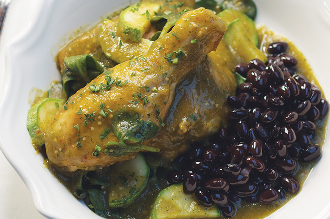 Pollo con verdolagas en salsa verde