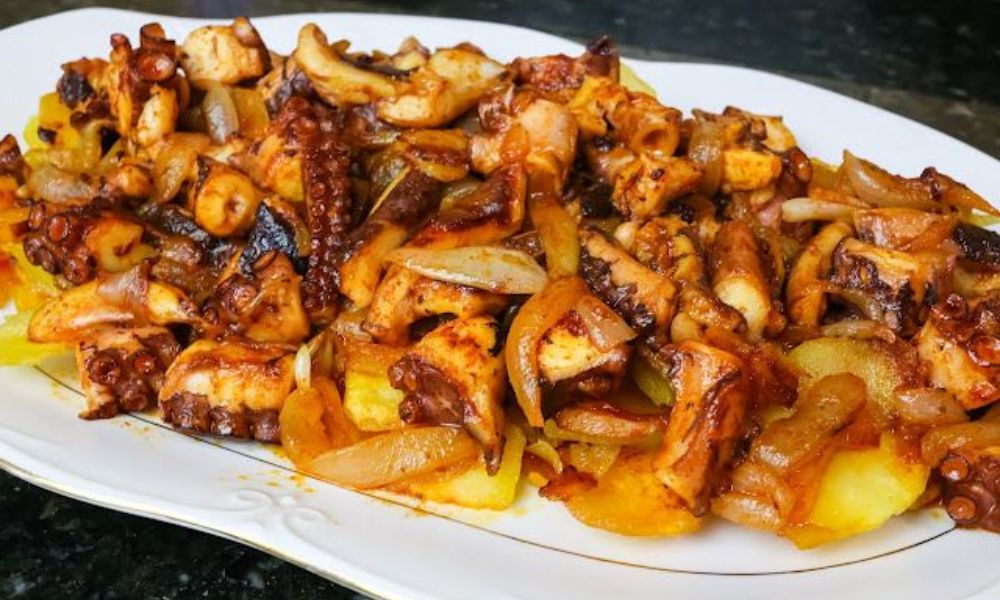 Receta de pulpo encebollado