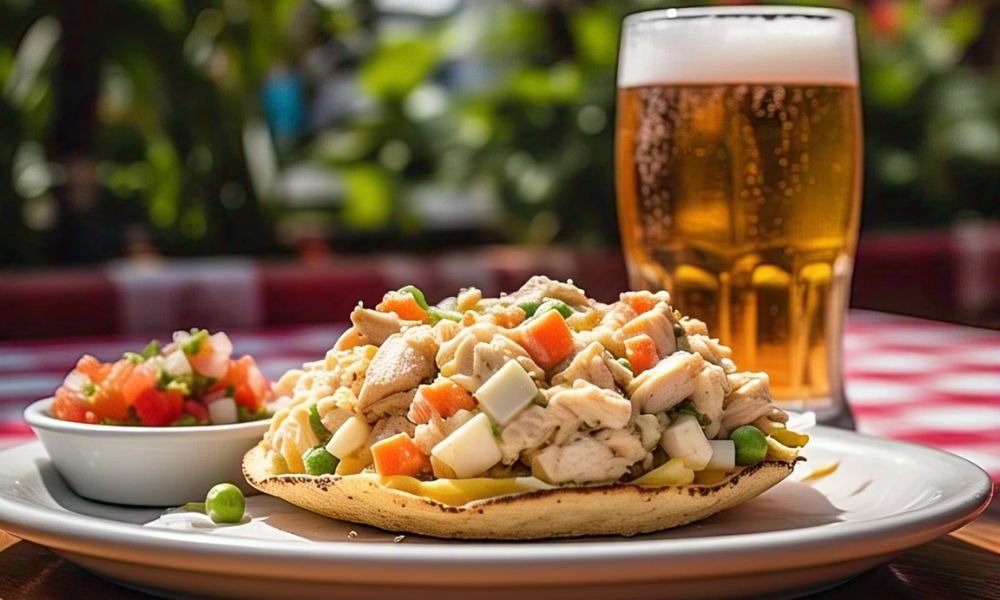 Receta de tostadas de ensalada rusa de pollo