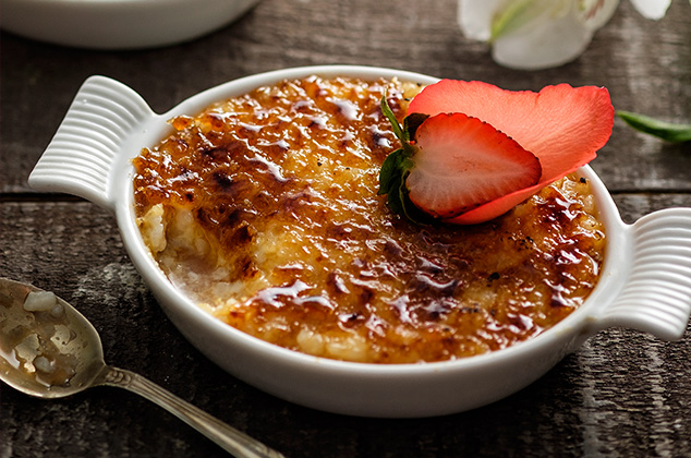 Arroz con leche brulée