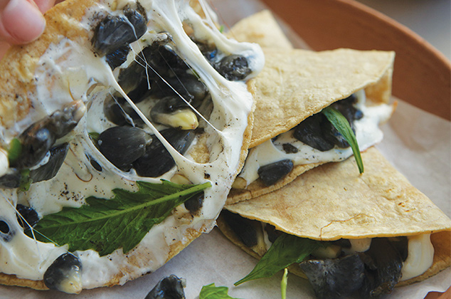 Quesadillas de huitlacoche con queso