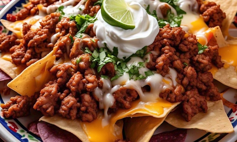 Receta de nachos con carne al pastor