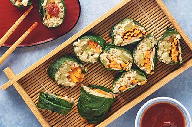 Rollitos de espinaca con quinoa