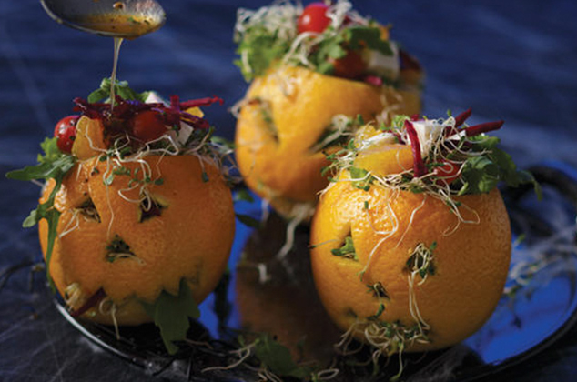 Ensalada de terror en naranjas para Halloween