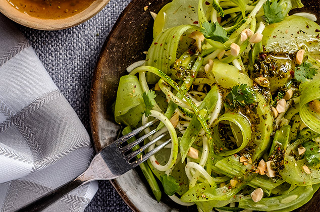 Ensalada verde con chayote y calabaza - Recetas saludables