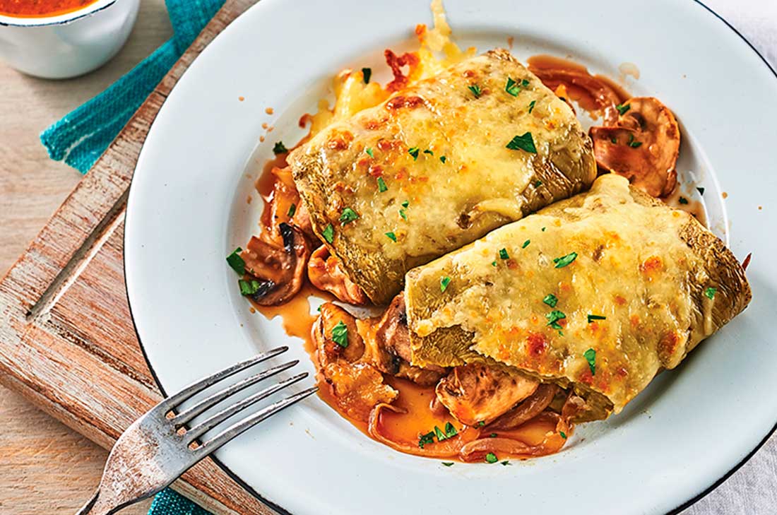 Receta de Nopales rellenos de champiñones y queso manchego