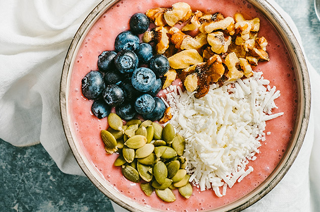 Receta de Bowl de fresa y frambuesa - Recetas de desayunos