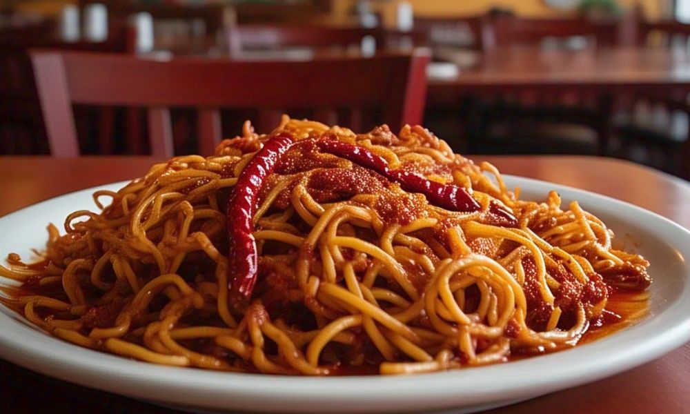 Receta de fideo seco con chile guajillo
