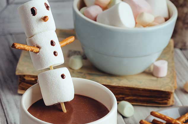 chocolate caliente con bombones