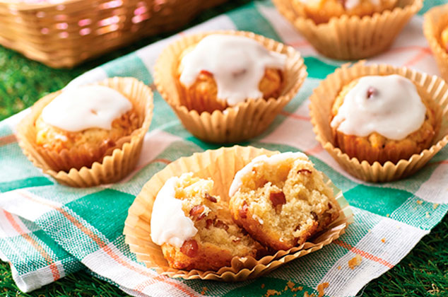 Muffins de tocino glaseados