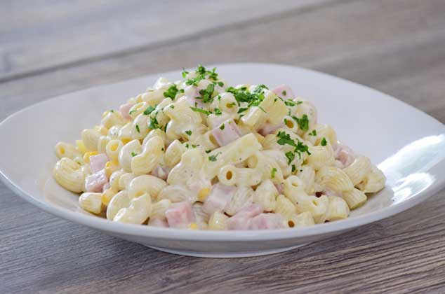 Codito con jamón y elote