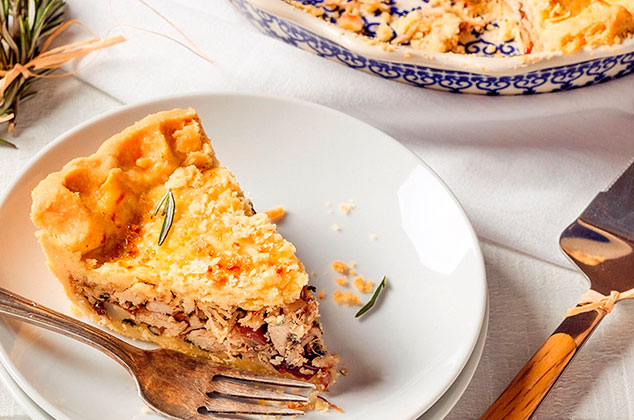 Tarta de pavo con frutos rojos