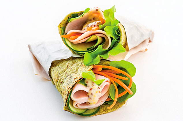 Receta de wrap saludable: Jamón de pavo