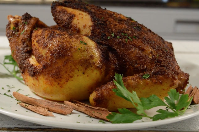 Receta Pollo condimentado | Cómo condimentar o sazonar un pollo al horno