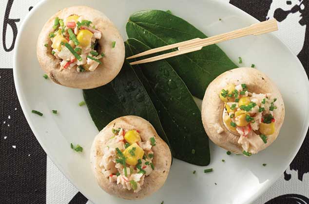 cómo preparar champiñones rellenos de surimi