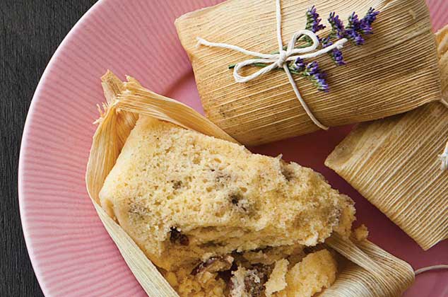 Tamal canario de arándano y nuez | Receta de tamales dulces