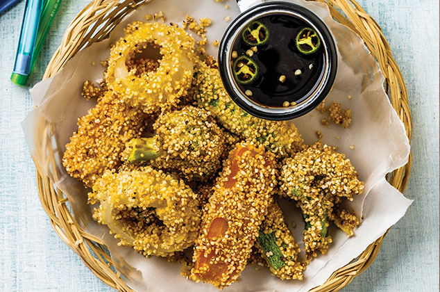 Tempura de verduras empanizadas con amaranto