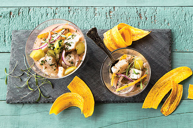 Coctel de ceviche de pescado y uvas | Receta