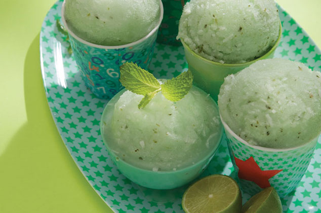 Nieve de limón, menta y coco