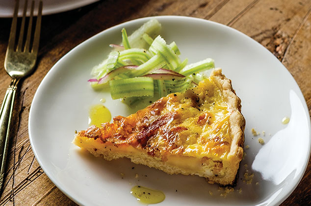 Quiche de tocino y queso gouda