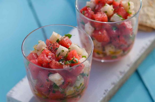 Ceviche de sandía y jícama