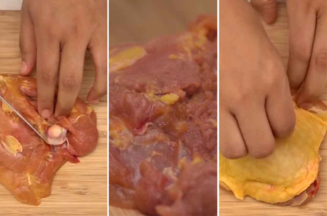 Cómo deshuesar un muslo de pollo