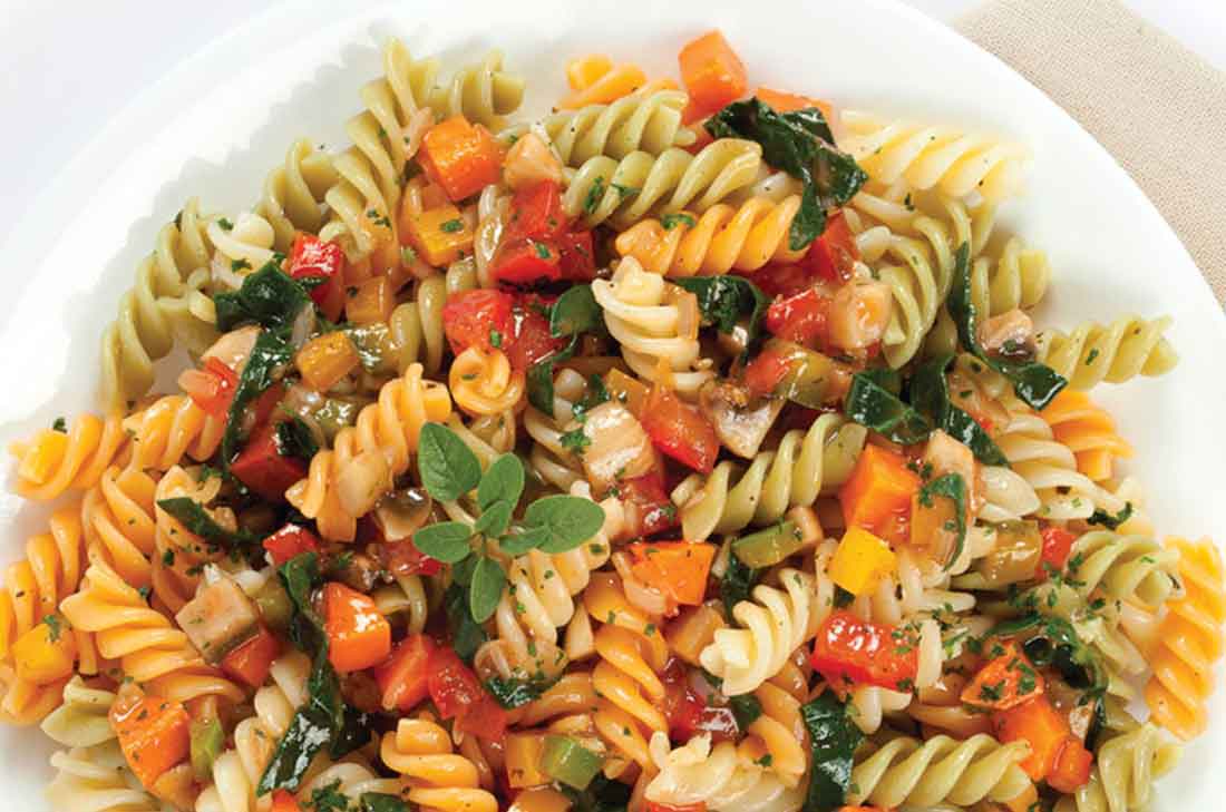 Pasta integral con verduras, receta vegetariana y fácil, Receta