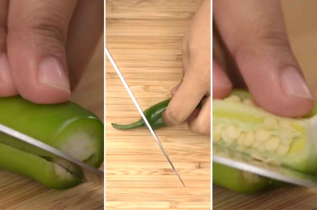 Cómo cortar y picar chile serrano