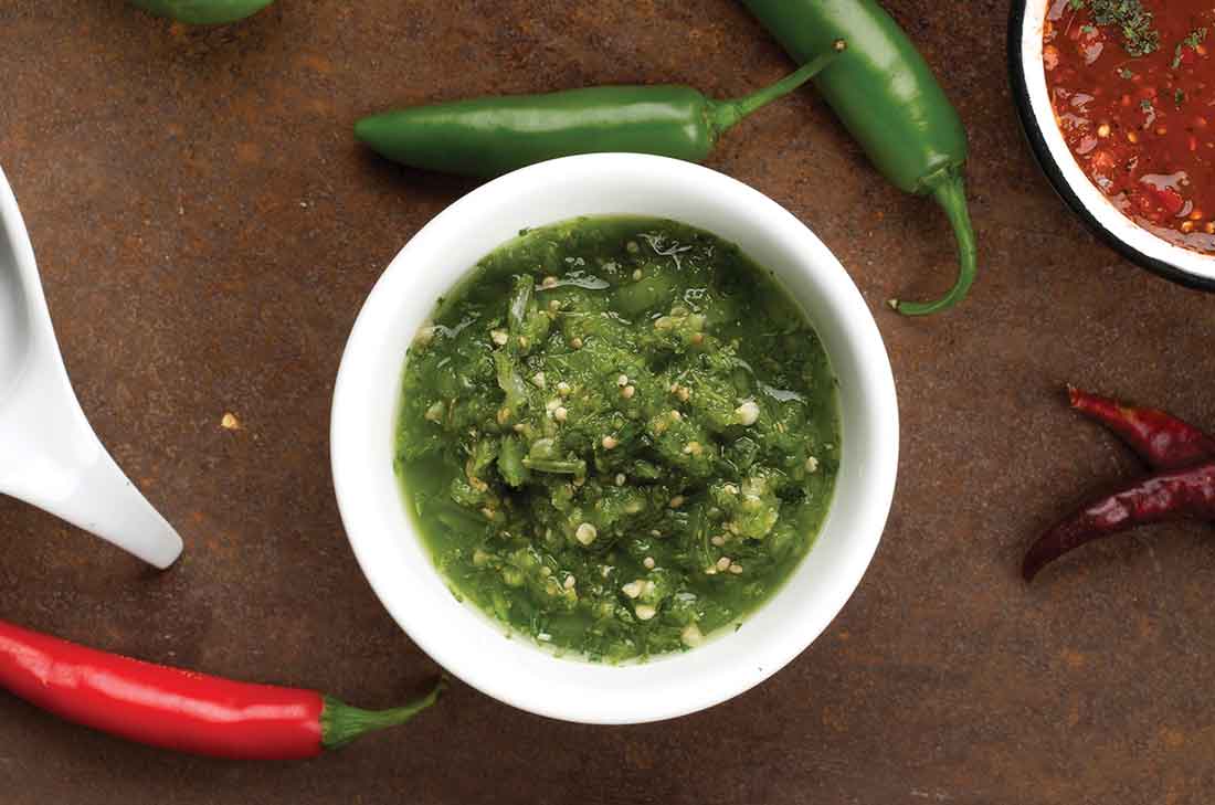 Salsa verde cruda