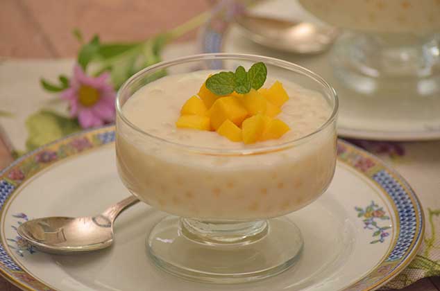 Tapioca de coco con mango