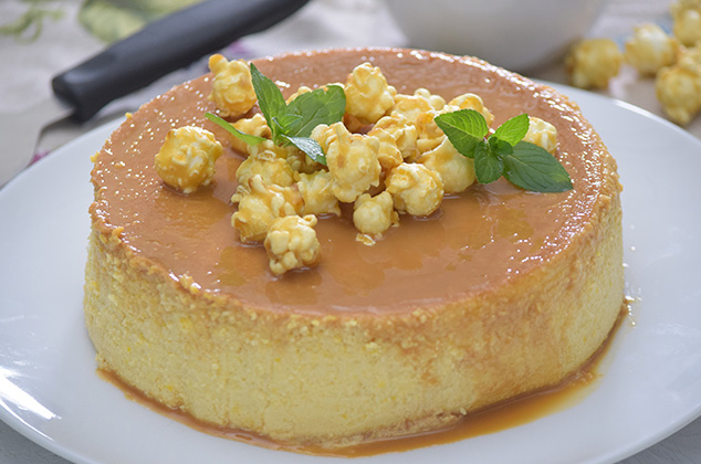 Flan de elote en horno