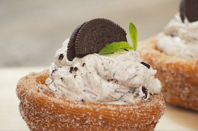 Canastas de churro con cheesecake