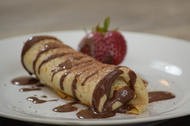 Crepas de café y chocolate