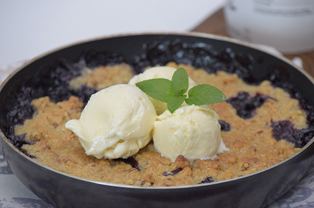 Crumble de blueberries